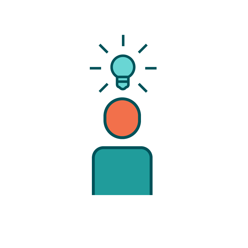 icon of person with light blub over head